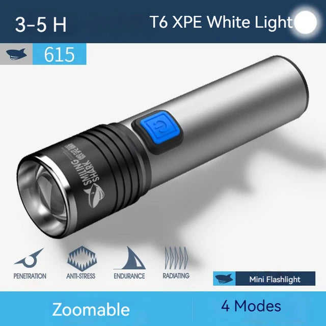 Shark Mini Flashlight Portable Flash Light